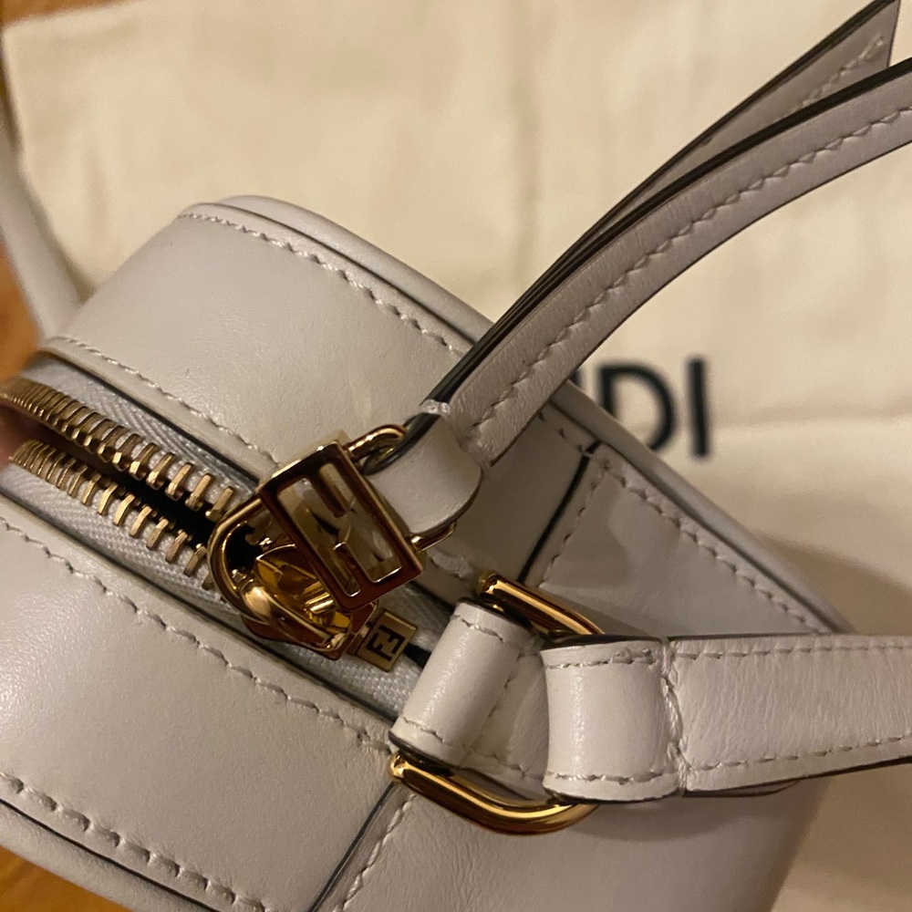 Fendi Cream Quilted Camera Crossbody Bag - Picture 2 of 7
